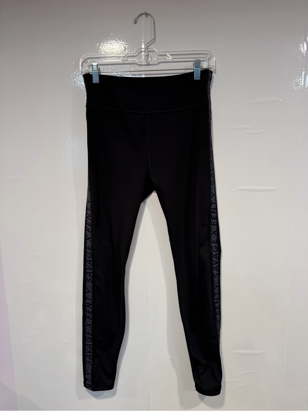 Black Savage x Fenty Active Leggings with Side Logo Tape